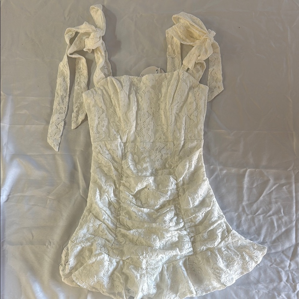 Leslie Lace Mini Dress - Cream